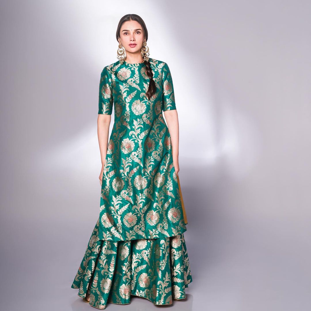 SOUTH INDIAN ACTRESS ADITI RAO HYDARI IN GREEN SALWAR KAMEEZ 6